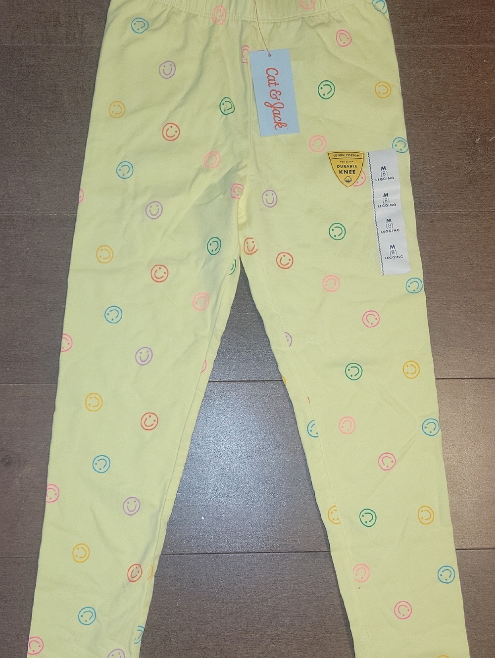 Cat & Jack Yellow Smiley Face Print Leggings
